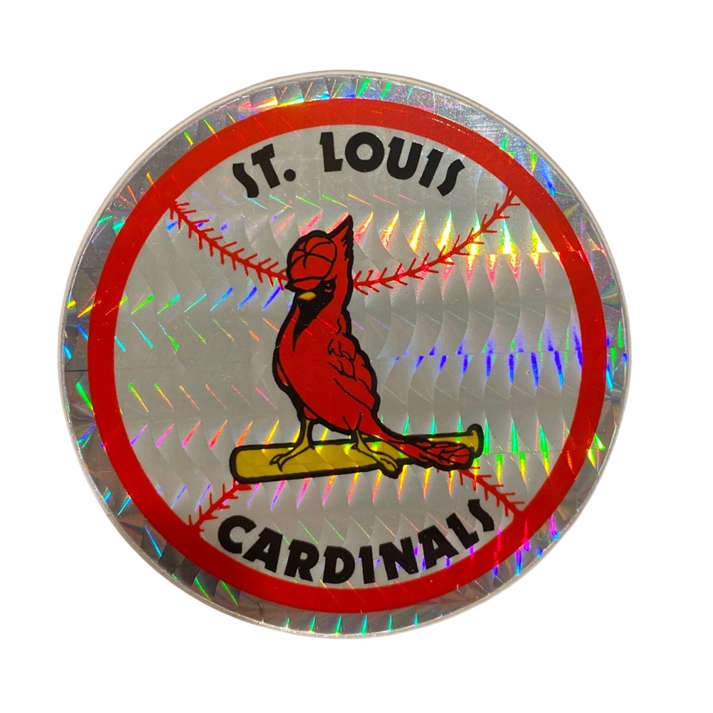Vintage 1990s St Louis Cardinals Holographic Baseball‎ Sticker Decal Collectible